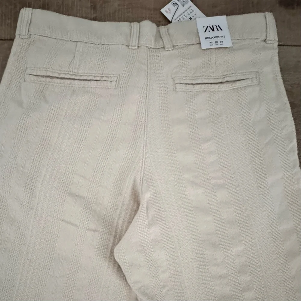 Men's Relaxed Fit‎ Resortwear Beige Trouser Pants Size 32 Beachy Travel Coastal